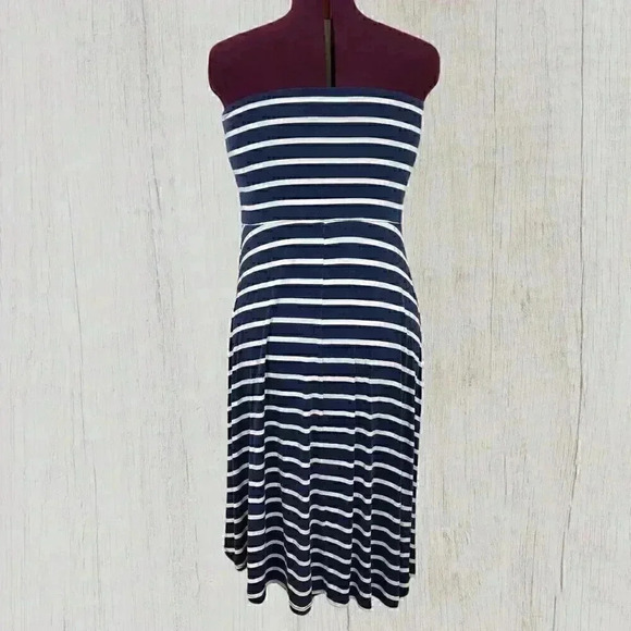 RICKI'S strapless dress XL blue with white stripes - Picture 3 of 7